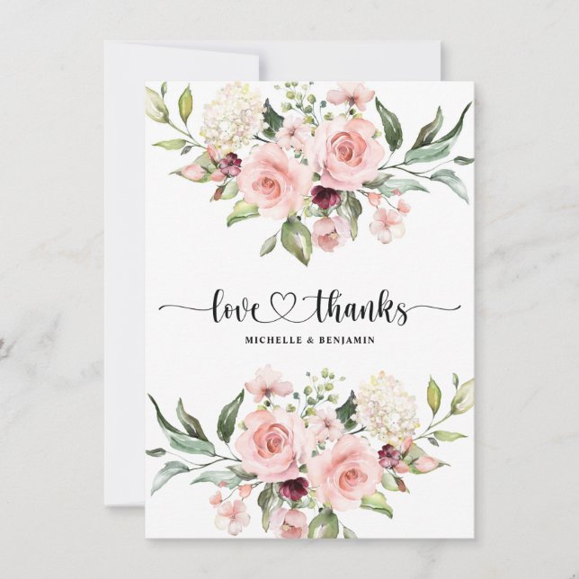 Tarjeta Floral Modern Elegant Wedding (Anverso)