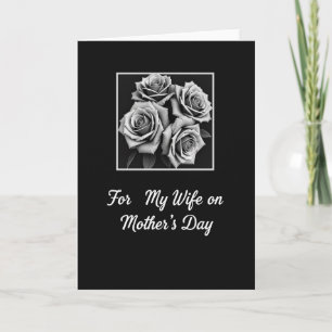 Tarjeta Floral Monocroma de Esposa