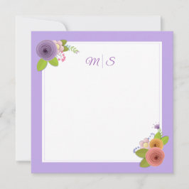 Tarjeta floral monográfica personalizada minimalis