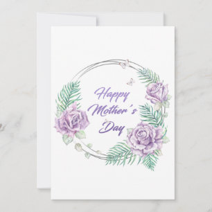 Tarjeta Floral morada personalizada feliz día de la madre