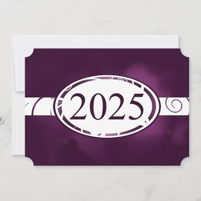 Tarjeta Floral morada y blanca 2025 (Anverso)