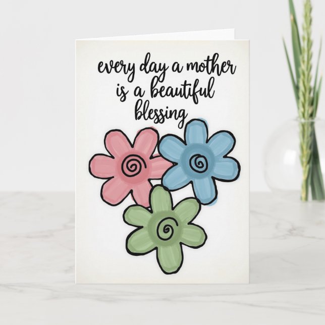 Tarjeta Floral Mothers Day Blessing Card (Anverso)