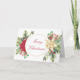 Tarjeta Floral navideño vintage