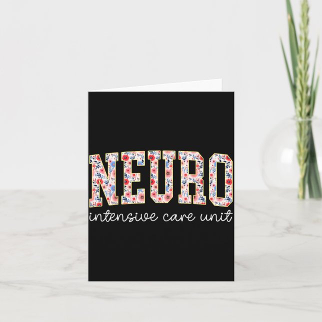 Tarjeta Floral Neuro Icu Nurse Brain Neuroscience Icu Nurs (Anverso)