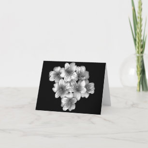 Tarjeta Floral Note Card of Silver Posy