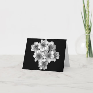 Tarjeta Floral Note Card of Silver Posy
