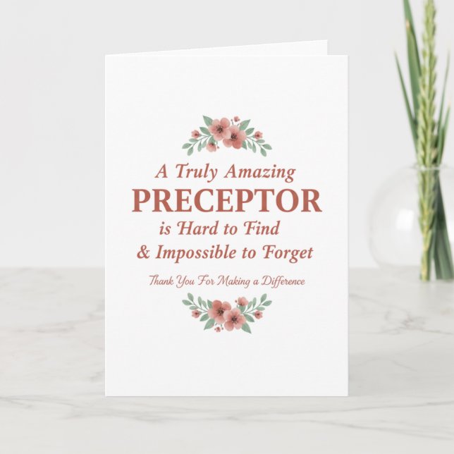 Tarjeta Floral Nurse Preceptor Thank You Mentor Gift (Anverso)