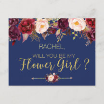 Tarjeta Floral Otoño ¿Serás Mi Dama de las Flores?