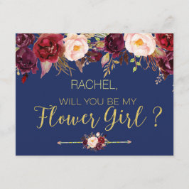 Tarjeta Floral Otoño ¿Serás Mi Dama de las Flores?