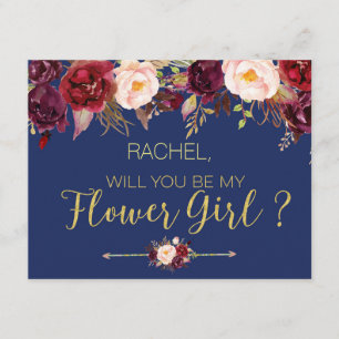 Tarjeta Floral Otoño ¿Serás Mi Dama de las Flores?