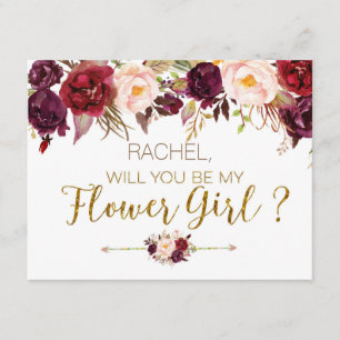 Tarjeta Floral Otoño ¿Serás Mi Dama de las Flores?