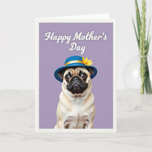 Tarjeta floral para el día de la madre de perro ce