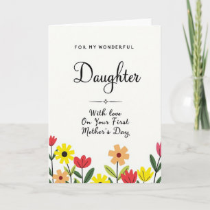 Tarjeta floral para el día de la madre hija