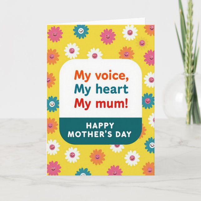 Tarjeta floral para el día de mi mamá (Anverso)