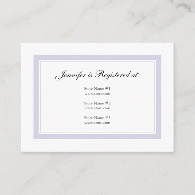 Tarjeta Floral para el Registro de Niñas - Baby Li (Anverso)