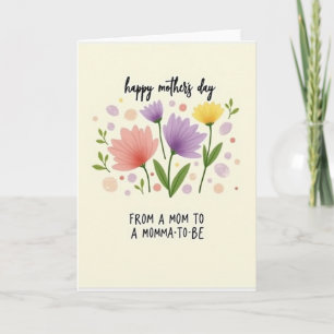 Tarjeta floral para futura mamá