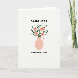 Tarjeta floral para hijas