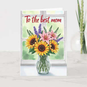 Tarjeta floral para la mejor mamá