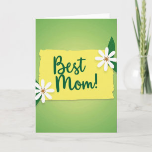 Tarjeta floral para la mejor mamá dulce