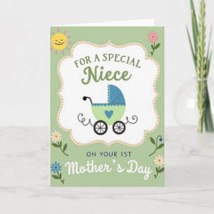 Tarjeta floral para la primera celebración del día