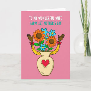 Tarjeta Floral para la Primera Madre Esposa
