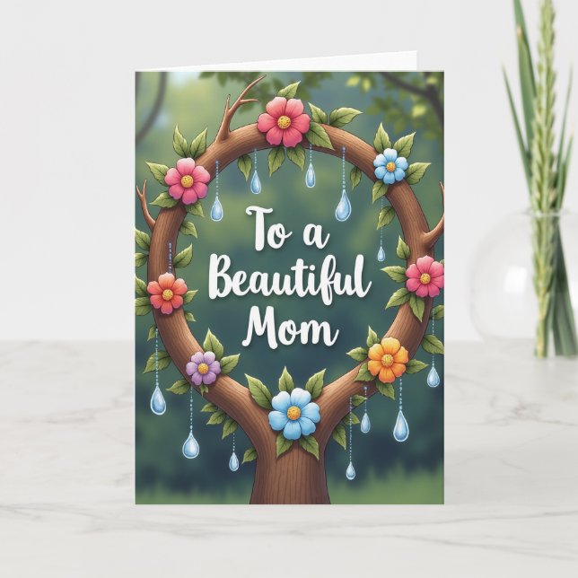 Tarjeta floral para mamá (Anverso)