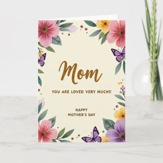 Tarjeta floral para mamá: Eres muy amada