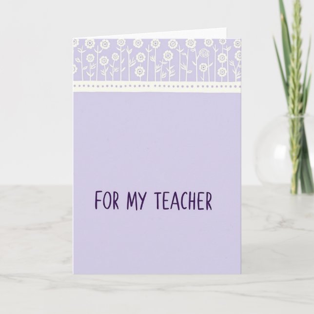 Tarjeta floral para mi maestro (Anverso)