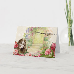 Tarjeta floral para mujeres Rosas de col victorian