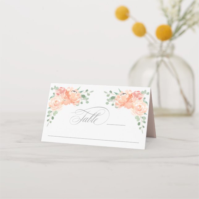 Tarjeta Floral Peach and Pink Watercolor (Anverso)