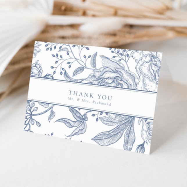 Tarjeta Floral Periwinkle Elegant Wedding (Subido por el creador)