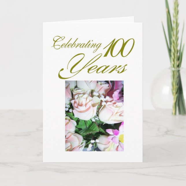 Tarjeta Floral personalizada 100 cumpleaños (Anverso)