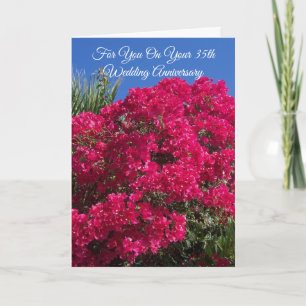 Tarjeta Floral personalizada 35º aniversario Boda