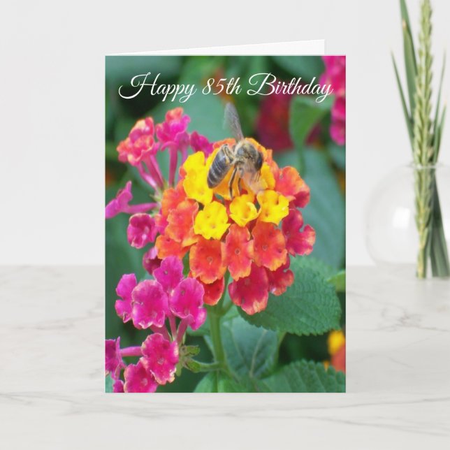 Tarjeta Floral personalizada 85º cumpleaños (Anverso)