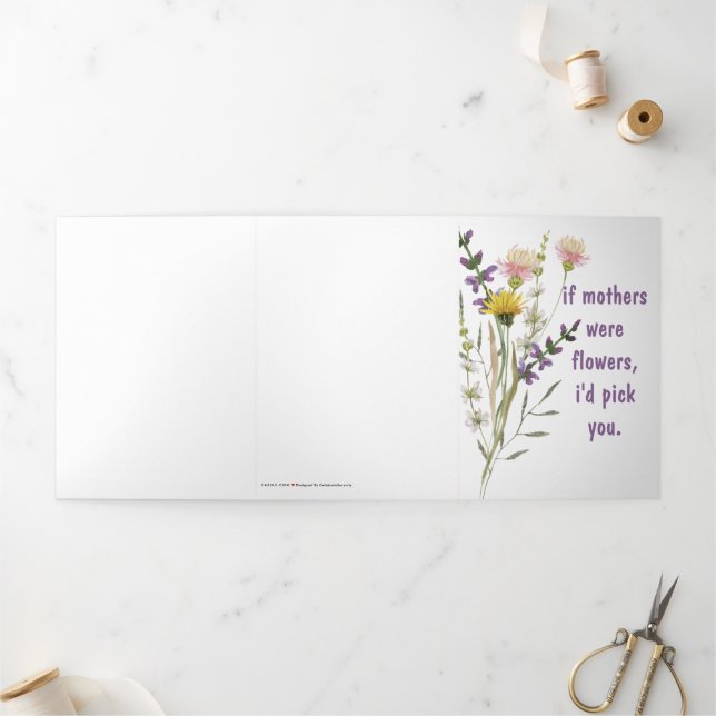 Tarjeta floral personalizada del día de la madre (Exterior)