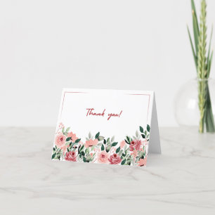 Tarjeta Floral plegable de agradecimiento