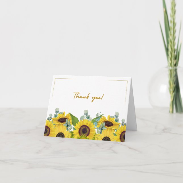 Tarjeta Floral plegable de agradecimiento (Anverso)