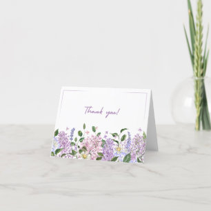 Tarjeta Floral plegable de agradecimiento