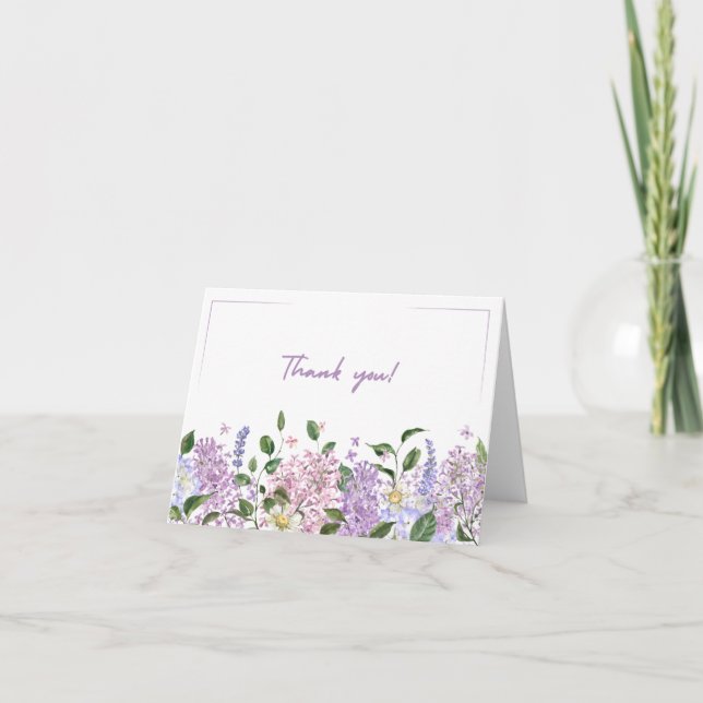 Tarjeta Floral plegable de agradecimiento (Anverso)