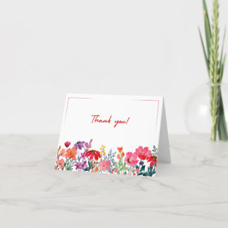 Tarjeta Floral plegable de agradecimiento