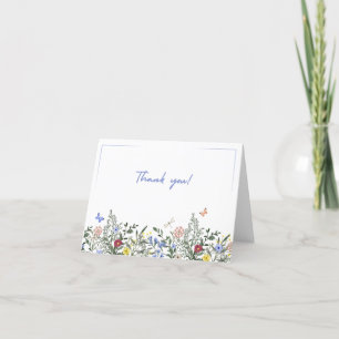 Tarjeta Floral plegable de agradecimiento