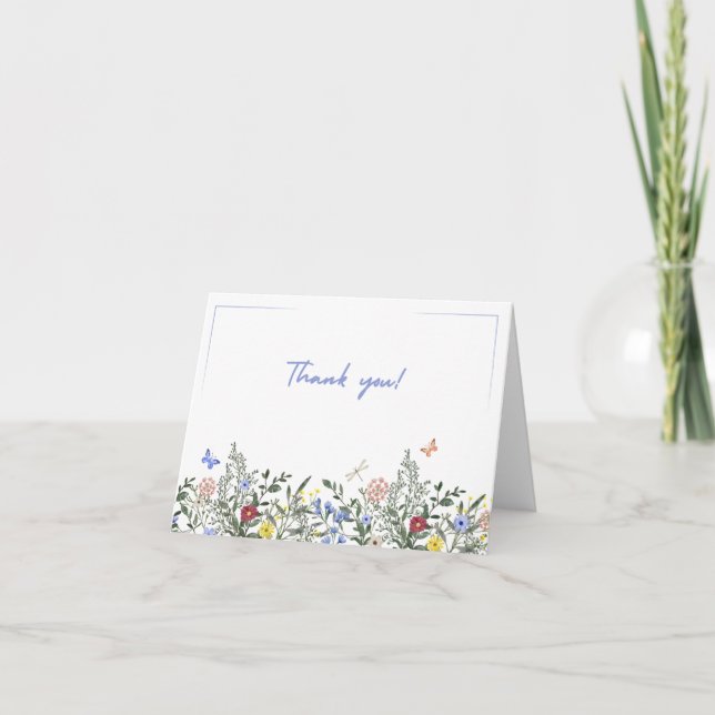 Tarjeta Floral plegable de agradecimiento (Anverso)