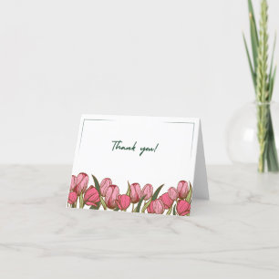 Tarjeta Floral plegable de agradecimiento