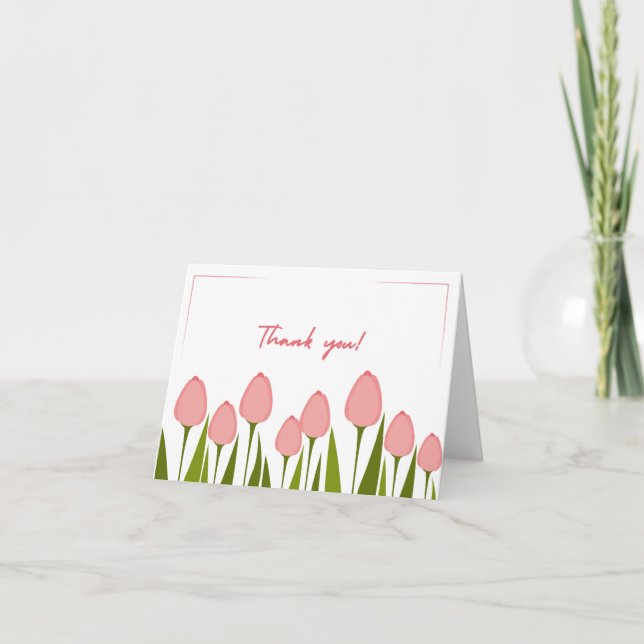 Tarjeta Floral plegable de agradecimiento (Anverso)
