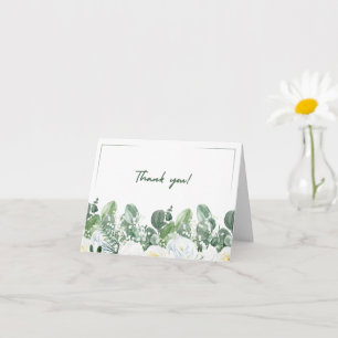 Tarjeta Floral plegable de agradecimiento