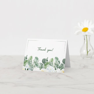 Tarjeta Floral plegable de agradecimiento
