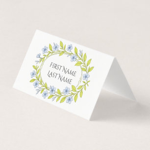 Tarjeta floral plegada para mesa de fiesta