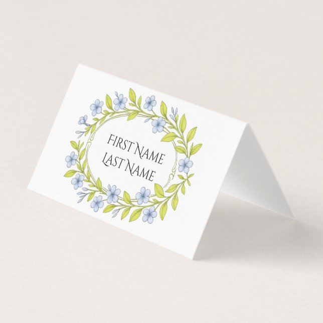 Tarjeta floral plegada para mesa de fiesta (Anverso)
