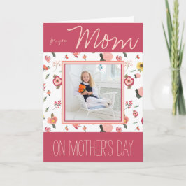 Tarjeta Floral primaveral simple con el Día de la Madre Fo