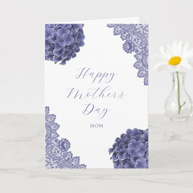 Tarjeta Floral Purple Photo Happy Mother's Day (Planta pequeña)